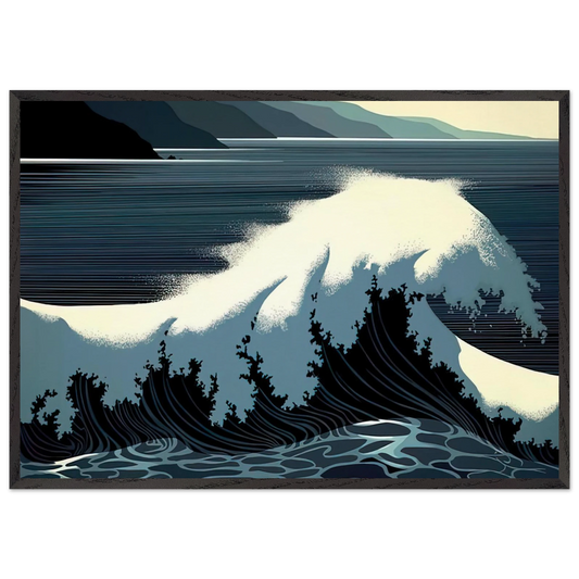 A Sounding of Surf - Eyvind Earle Framed Art Print – Black Wooden Frame - Default Title - -Framed Art Print