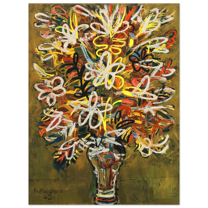 Rene Portocarrero - FLOWER VASE 1963  75x100 cm / 30x40inches Fine Art Poster
