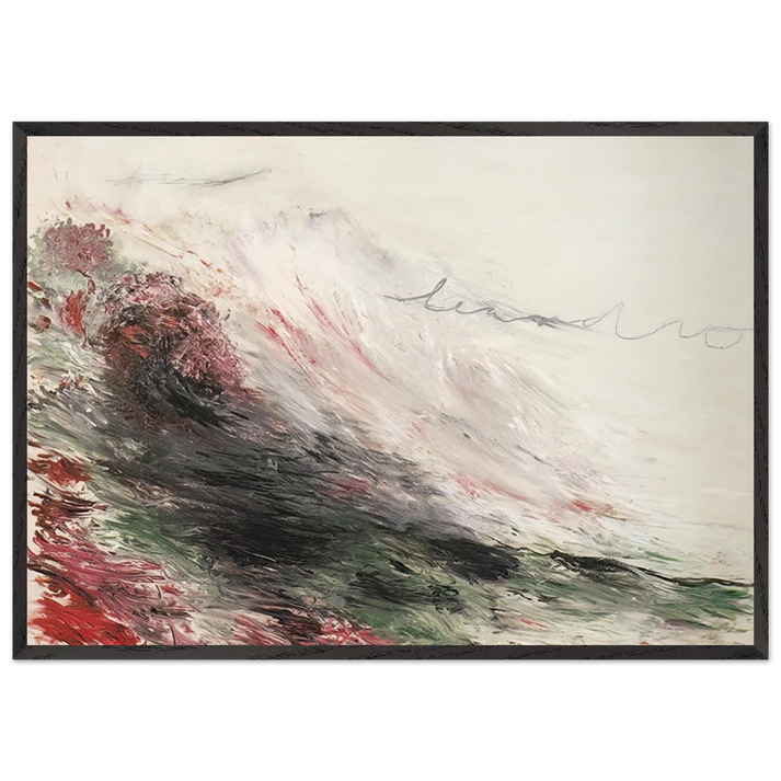 Hero and Leandro  A Painting in Four Parts  Part I - Cy Twombly 70x100 cm / 28x40 inches Framed Art Print – Black Wooden Frame
