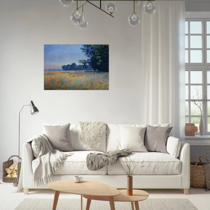 Oat and Poppy Field, Giverny - claude monet Brushed Aluminum Print - 70x100 cm / 28x40 inches | claude monet Aluminum Print | claude monet Prints
