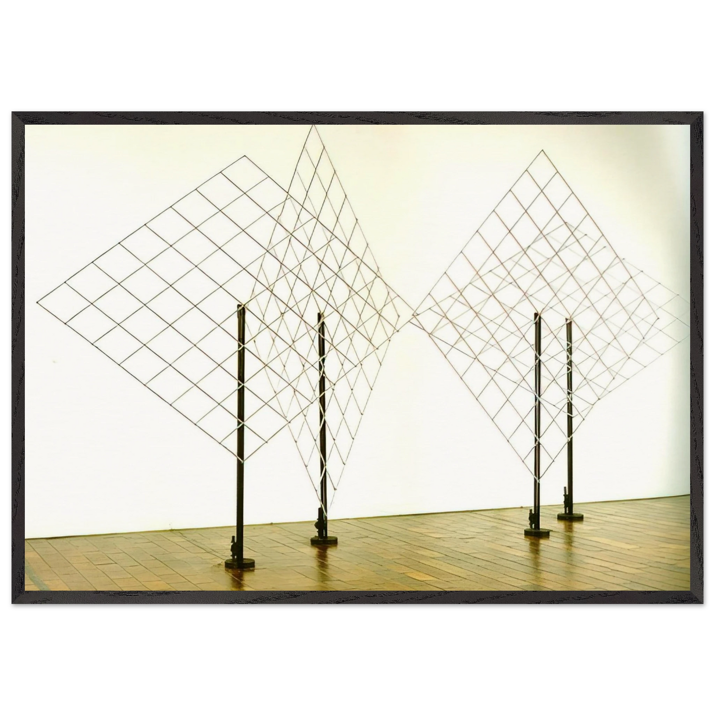 4 Self-distorting Grids - 1965 - Francois Morellet Framed Art Print – Black Wooden Frame - Default Title - -Framed Art Print