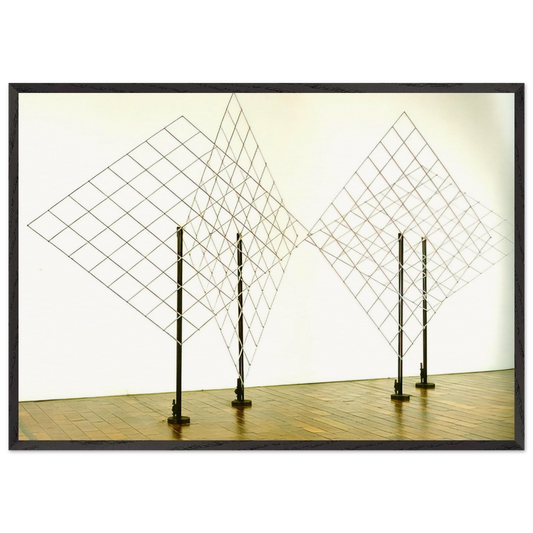 4 Self-distorting Grids - 1965 - Francois Morellet Framed Art Print – Black Wooden Frame - Default Title - -Framed Art Print