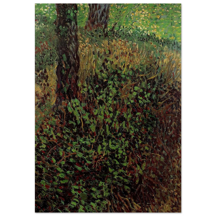 Undergrowth - Vincent van Gogh Brushed Aluminum Print - 70x100 cm / 28x40 inches | Vincent van Gogh Aluminum Print | Vincent van Gogh Prints