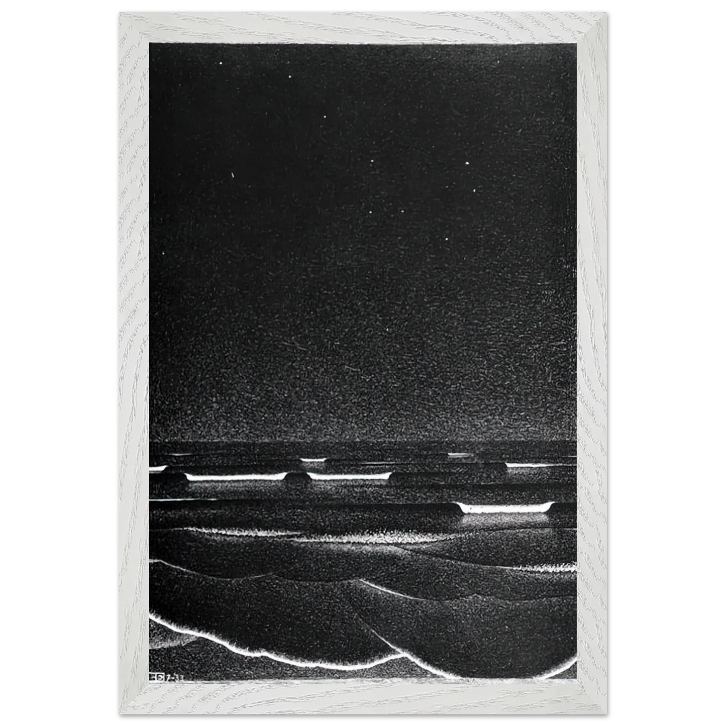 MC Escher - FLUORESCENT SEA Wall Art - 30x40 cm / 12x16 inches - Premium Wooden Framed Poster With Fine Art Paper - Wood frame
