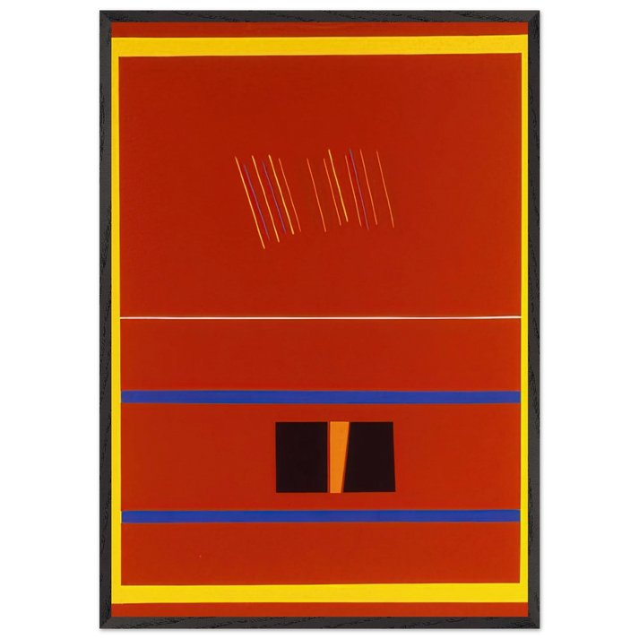 Red Painting For Romania - 1990 - Ronnie Landfield 70x100 cm / 28x40 inches Framed Art Print – Black Wooden Frame