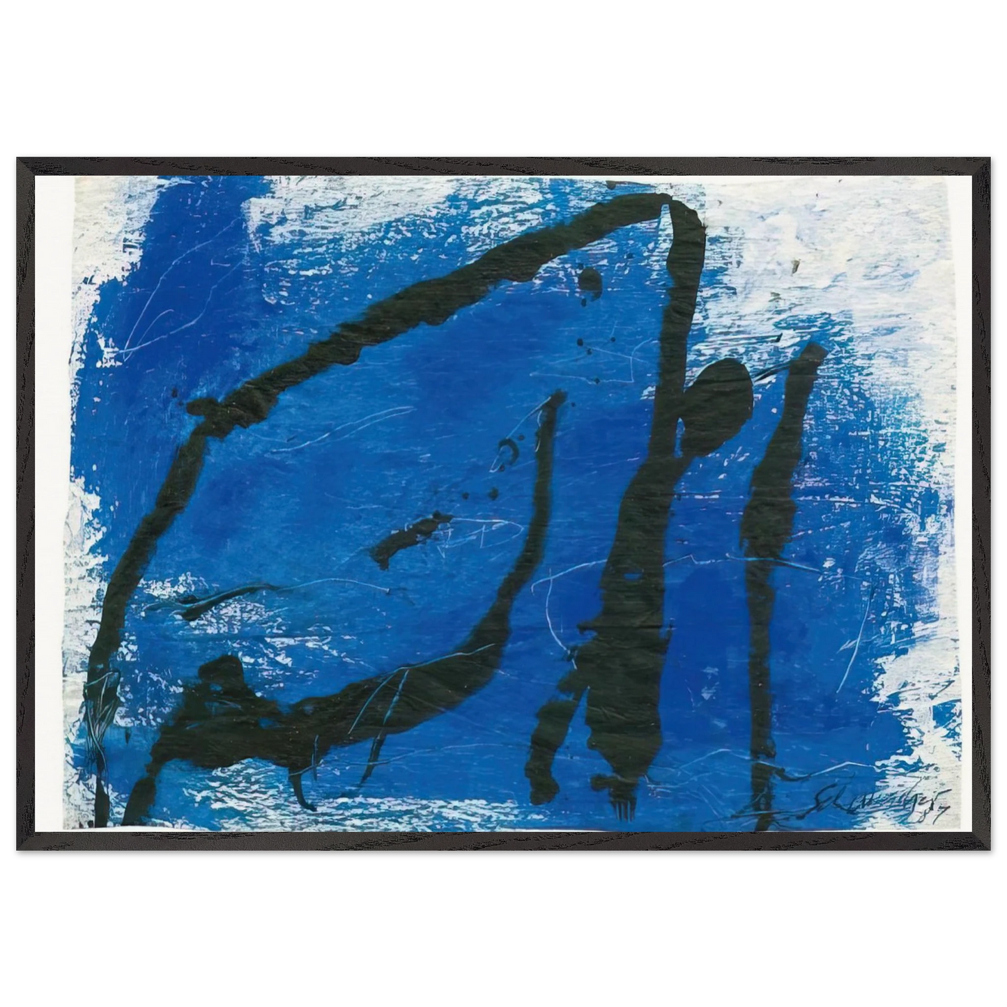 G-7 - 1987 - Emil Schumacher 70x100 cm / 28x40 inches Framed Art Print – Black Wooden Frame