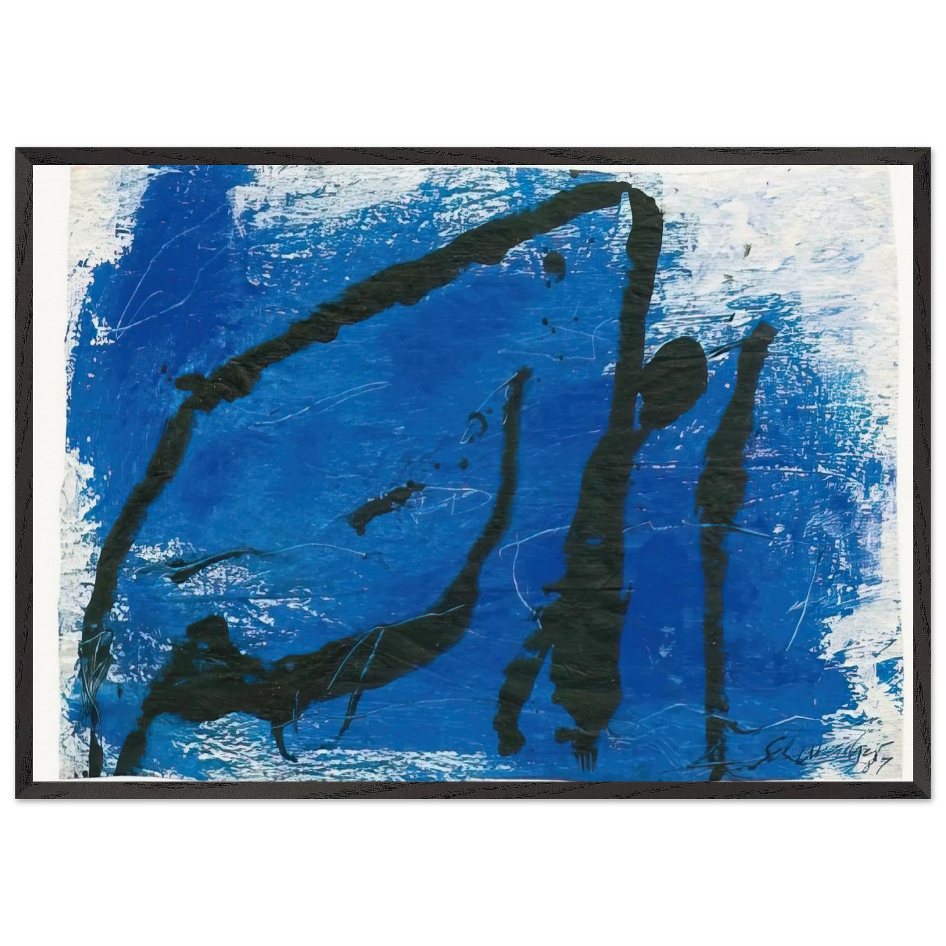 G-7 - 1987 - Emil Schumacher 70x100 cm / 28x40 inches Framed Art Print – Black Wooden Frame