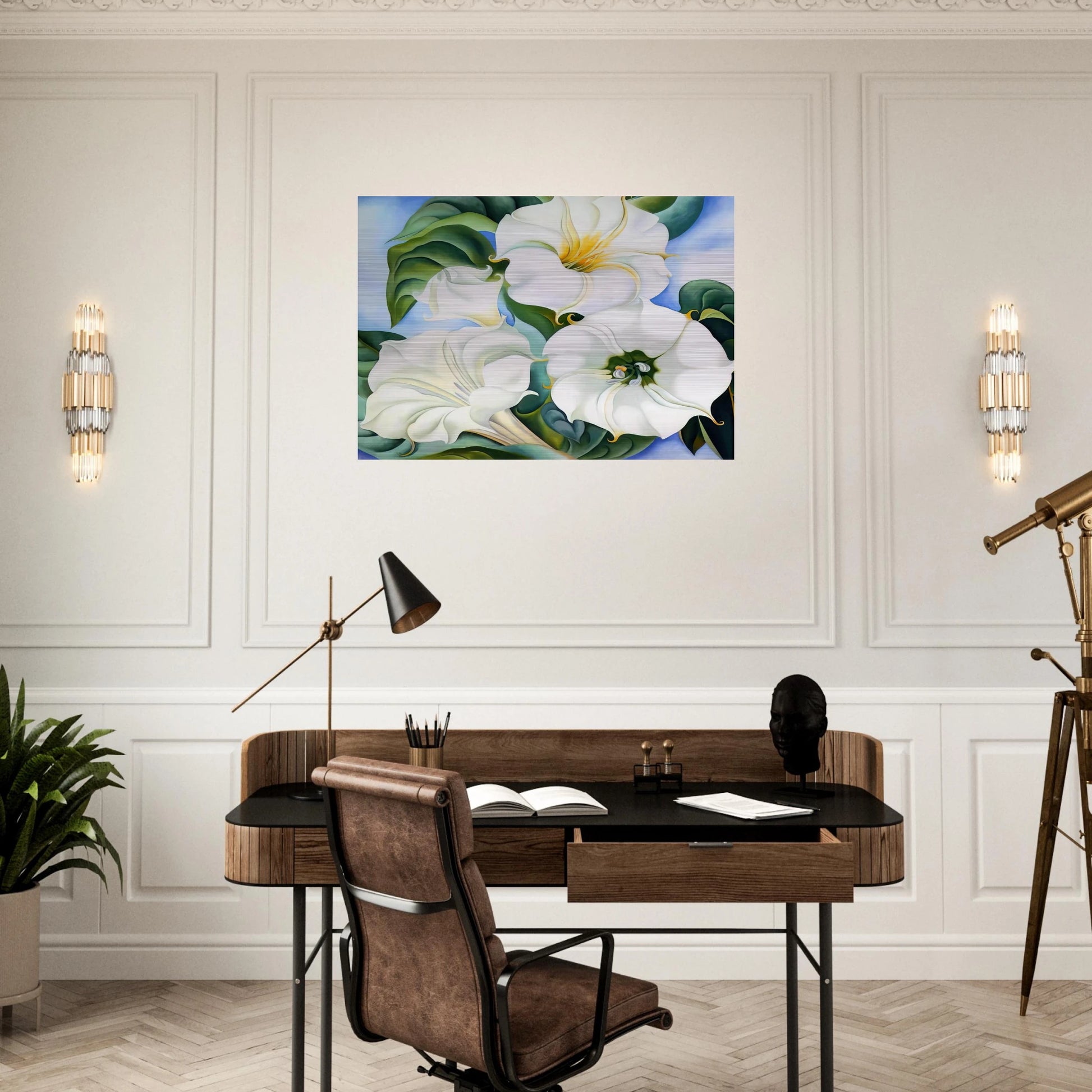 Jimson Weed 3 - Georgia O'Keeffe Brushed Aluminum Print - 70x100 cm / 28x40 inches | Georgia O'Keeffe Aluminum Print | Georgia O'Keeffe Prints