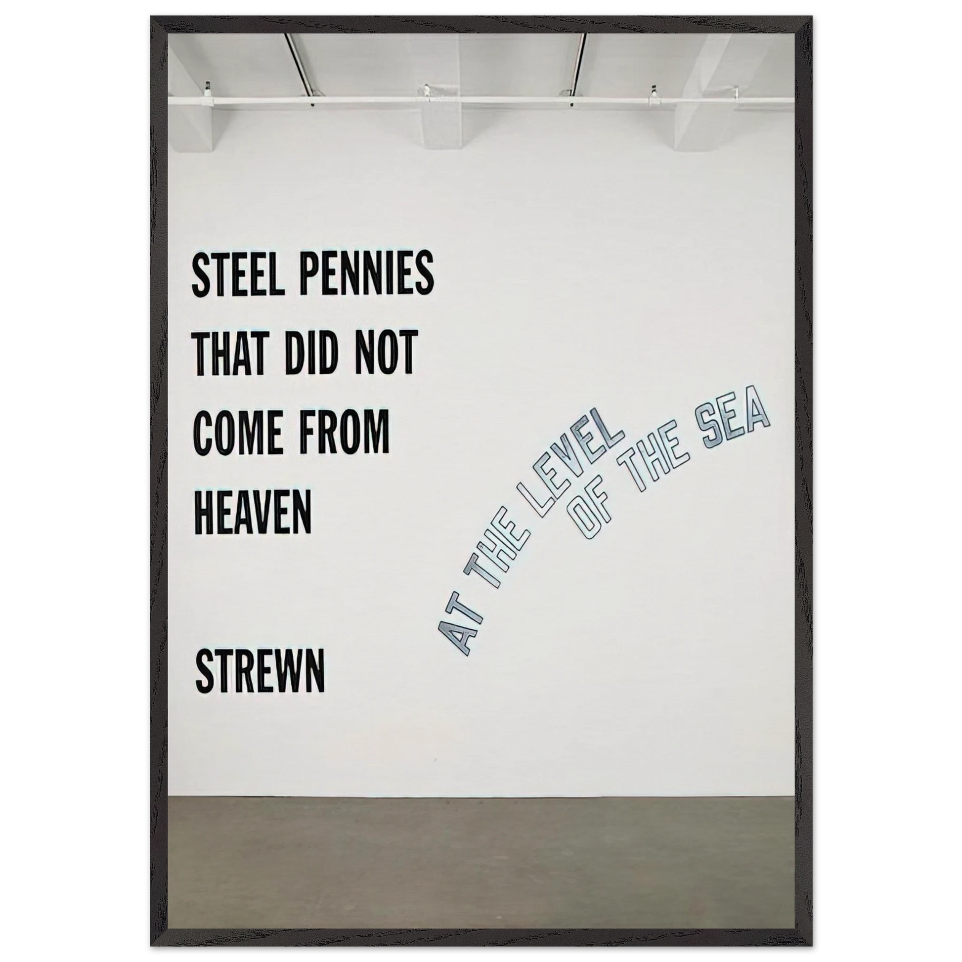 Steel Pennies That - 2008 - Lawrence Weiner Framed Art Print – Black Wooden Frame - Default Title - -Framed Art Print