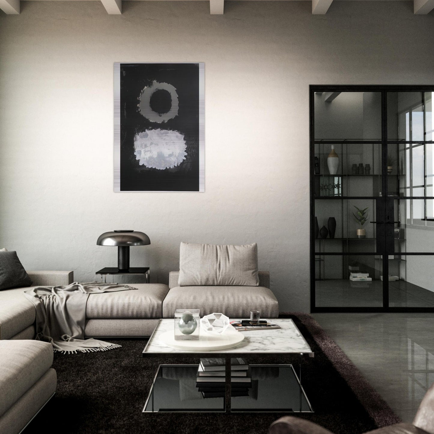 Black Field - 1972 - Adolph Gottlieb Brushed Aluminum Print - 70x100 cm / 28x40 inches | Adolph Gottlieb Aluminum Print | Adolph Gottlieb Prints