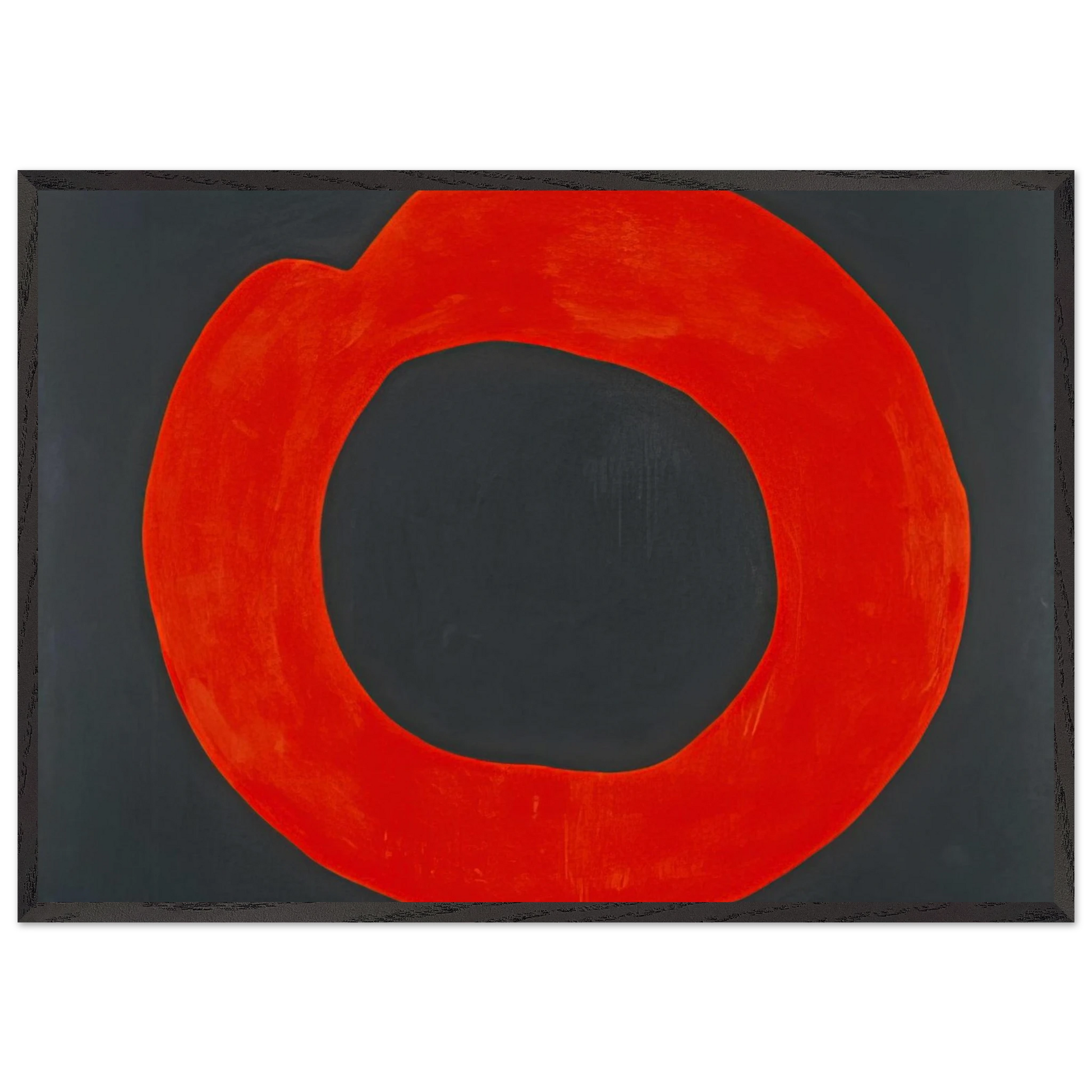 Red Circle on Black - 1965 - Jiro Yoshihara Framed Art Print – Black Wooden Frame - Default Title - -Framed Art Print