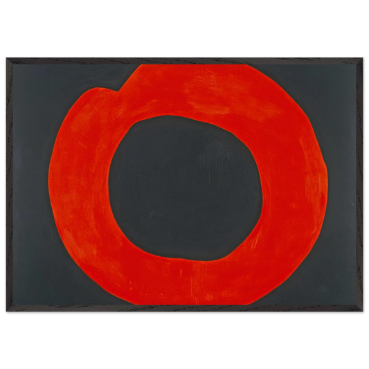 Red Circle on Black - 1965 - Jiro Yoshihara Framed Art Print – Black Wooden Frame - Default Title - -Framed Art Print