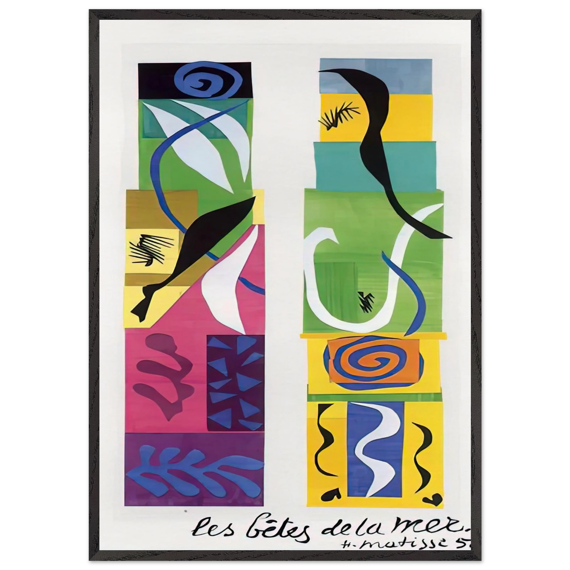 THE MARITIME WILDLIFE 1950 - Henri Matisse Framed Art Print – Black Wooden Frame - Default Title - -Framed Art Print