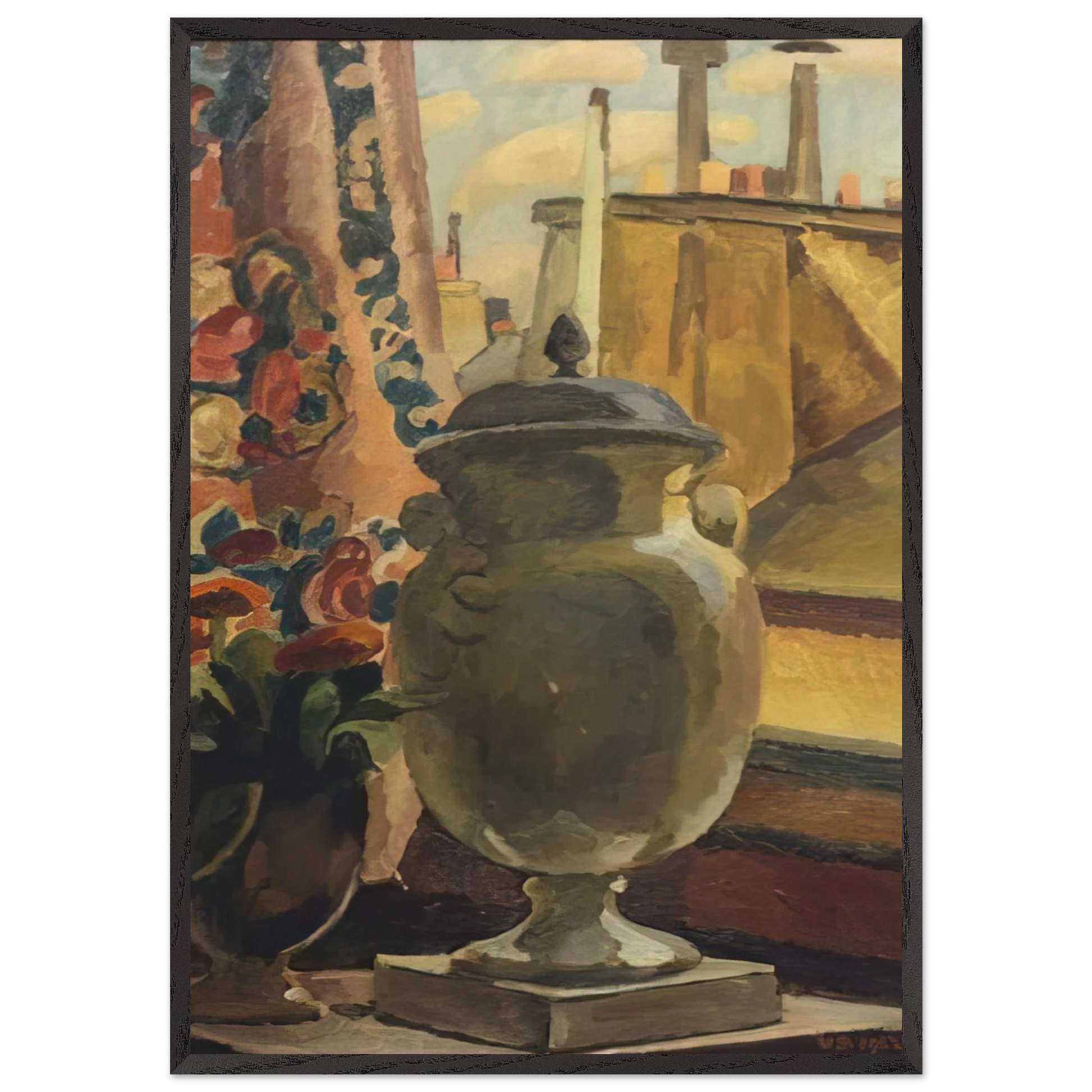 STILL LIFE AT A WINDOW 1922 - Vanessa Bell Framed Art Print – Black Wooden Frame - Default Title - -Framed Art Print