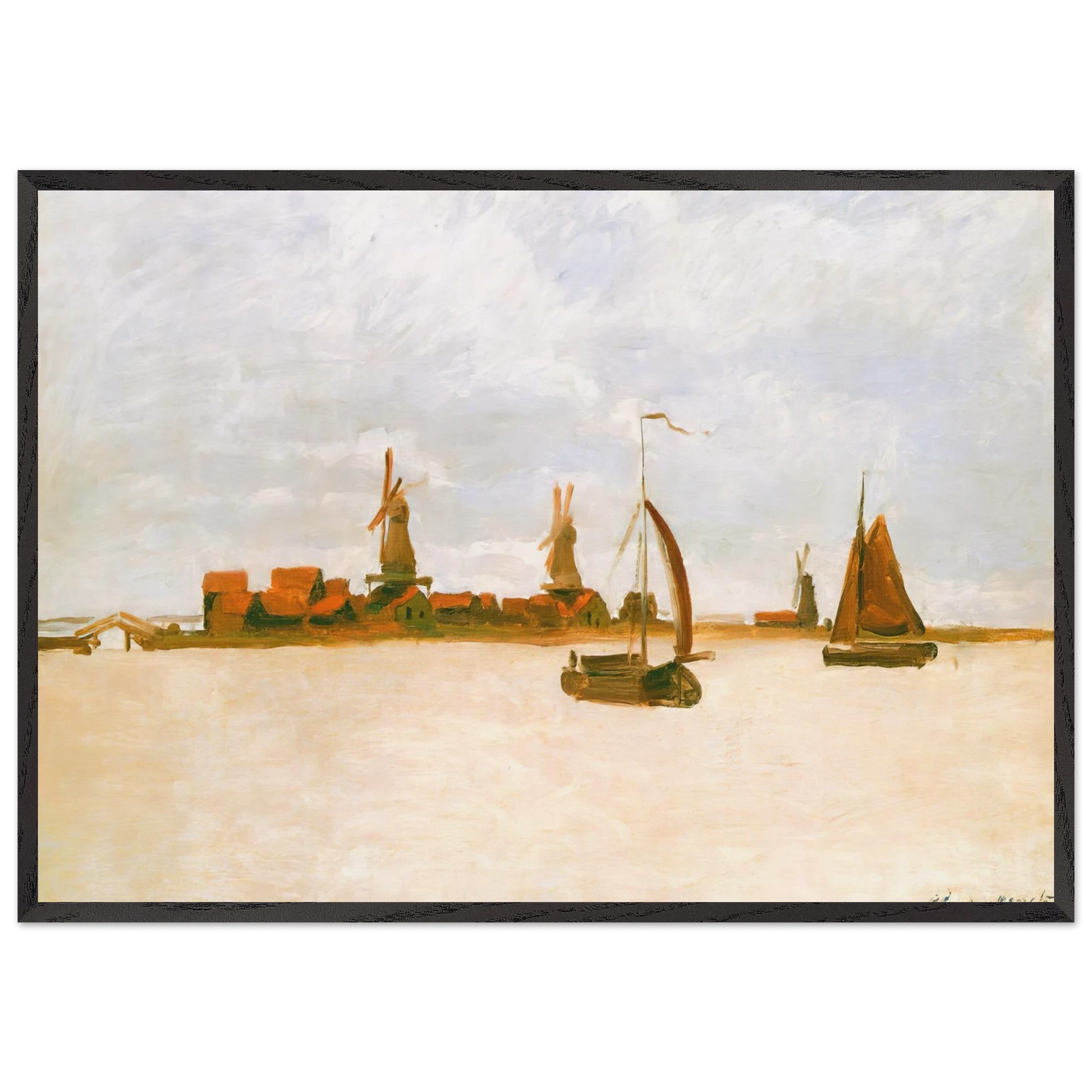 The Voorzaan - claude monet Framed Art Print – Black Wooden Frame - Default Title - -Framed Art Print