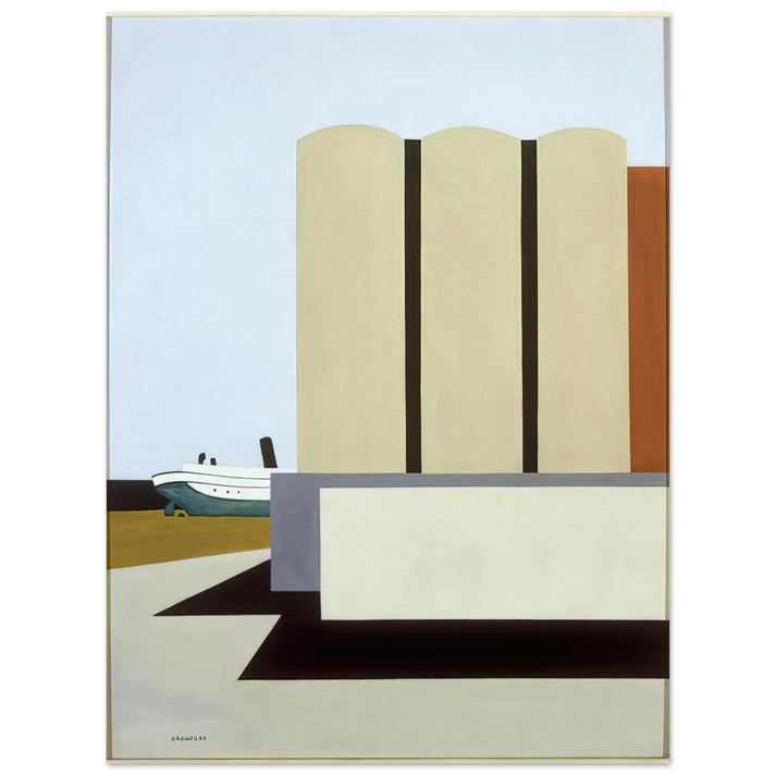 Ralston Crawford - Boat and Grain Elevators No. 2 - 1942  75x100 cm / 30x40inches Fine Art Poster
