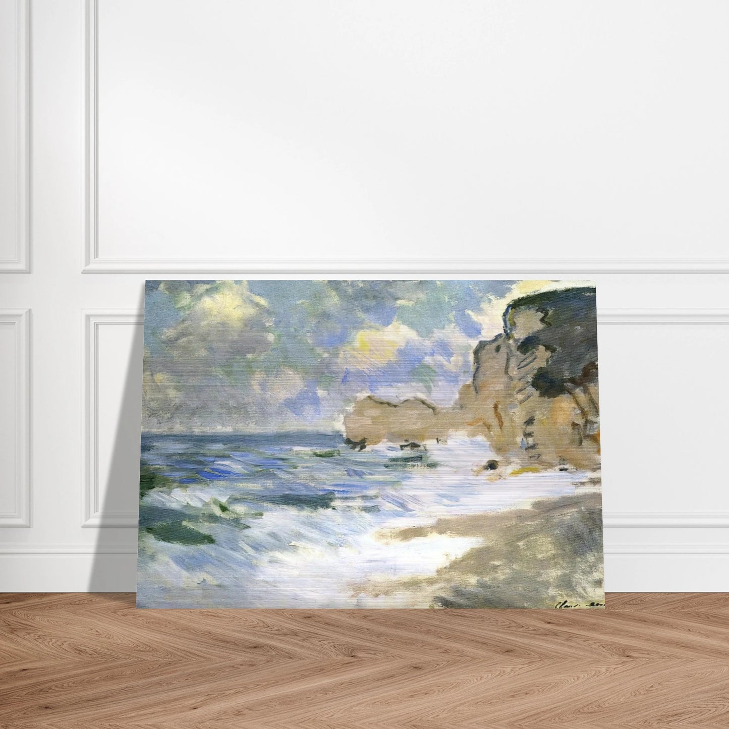 Receding Waves - claude monet Brushed Aluminum Print - 70x100 cm / 28x40 inches | claude monet Aluminum Print | claude monet Prints