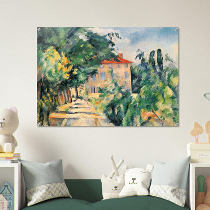 House with Red Roof - Paul Cézanne Acrylic Print - 70x100 cm / 28x40″ inches