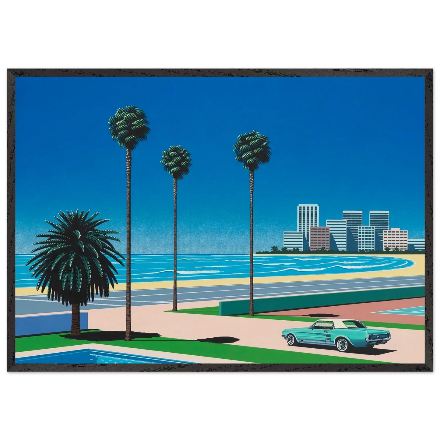 Sunshine Reggae - Hiroshi Nagai Framed Art Print – Black Wooden Frame - Default Title - -Framed Art Print