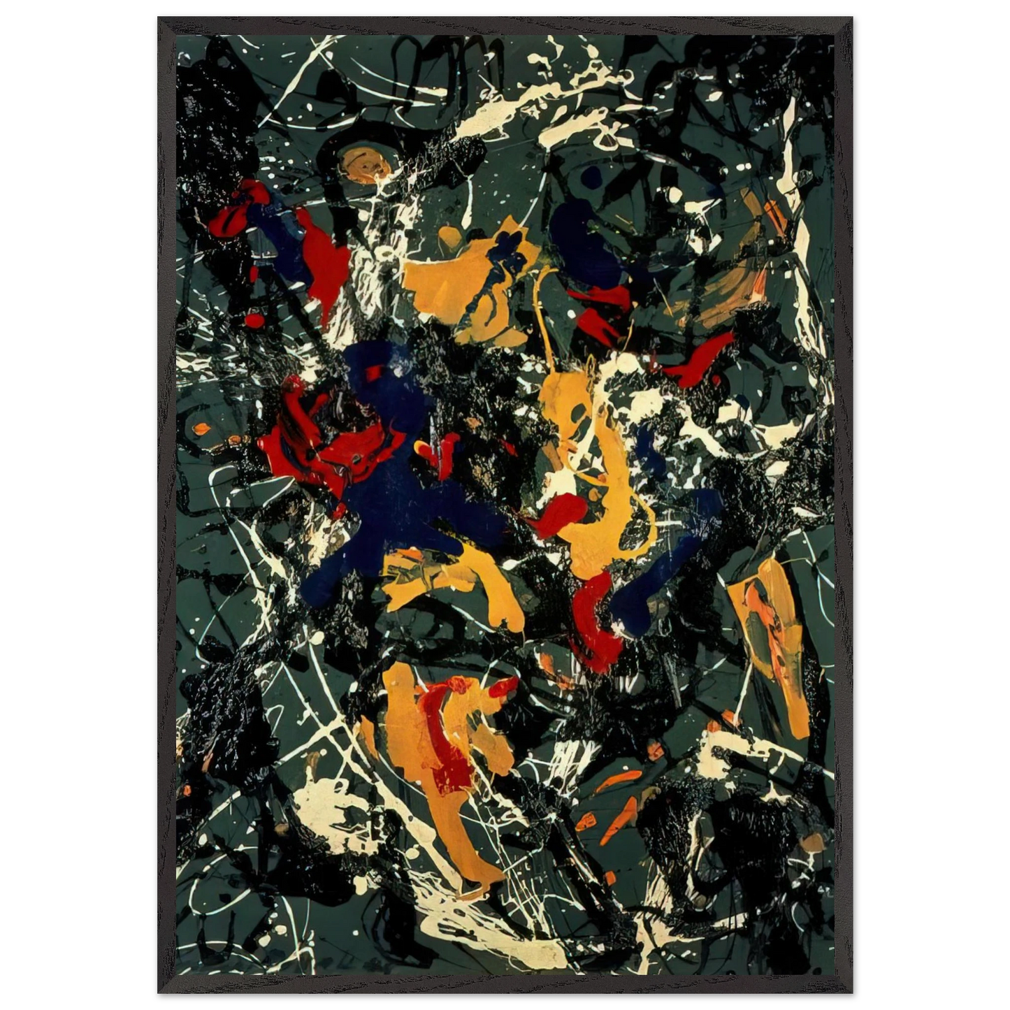 NUMBER 3 1948 - Jackson Pollock Framed Art Print – Black Wooden Frame - Default Title - -Framed Art Print
