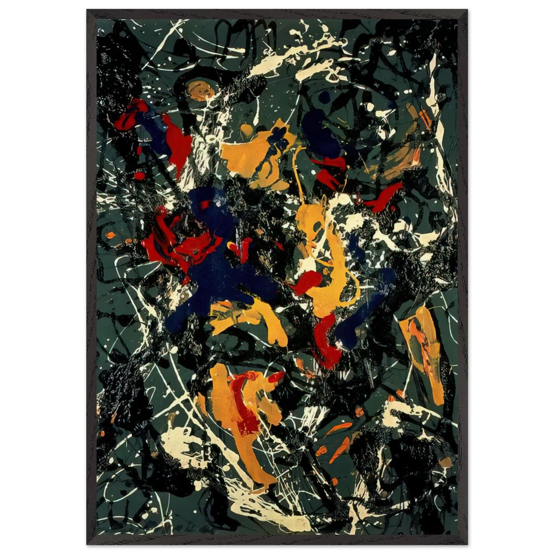 NUMBER 3 1948 - Jackson Pollock Framed Art Print – Black Wooden Frame - Default Title - -Framed Art Print