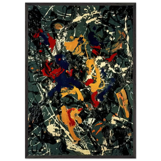 NUMBER 3 1948 - Jackson Pollock Framed Art Print – Black Wooden Frame - Default Title - -Framed Art Print