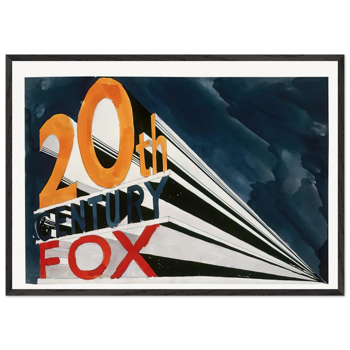 20TH CENTURY FOX 1962 - Edward Ruscha 70x100 cm / 28x40 inches Framed Art Print – Black Wooden Frame