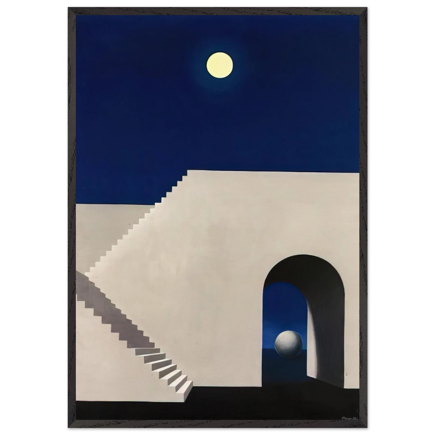 ARCHITECTURE AU CLAIR DE LUNE 1956 - Rene Magritte Framed Art Print – Black Wooden Frame - Default Title - -Framed Art Print