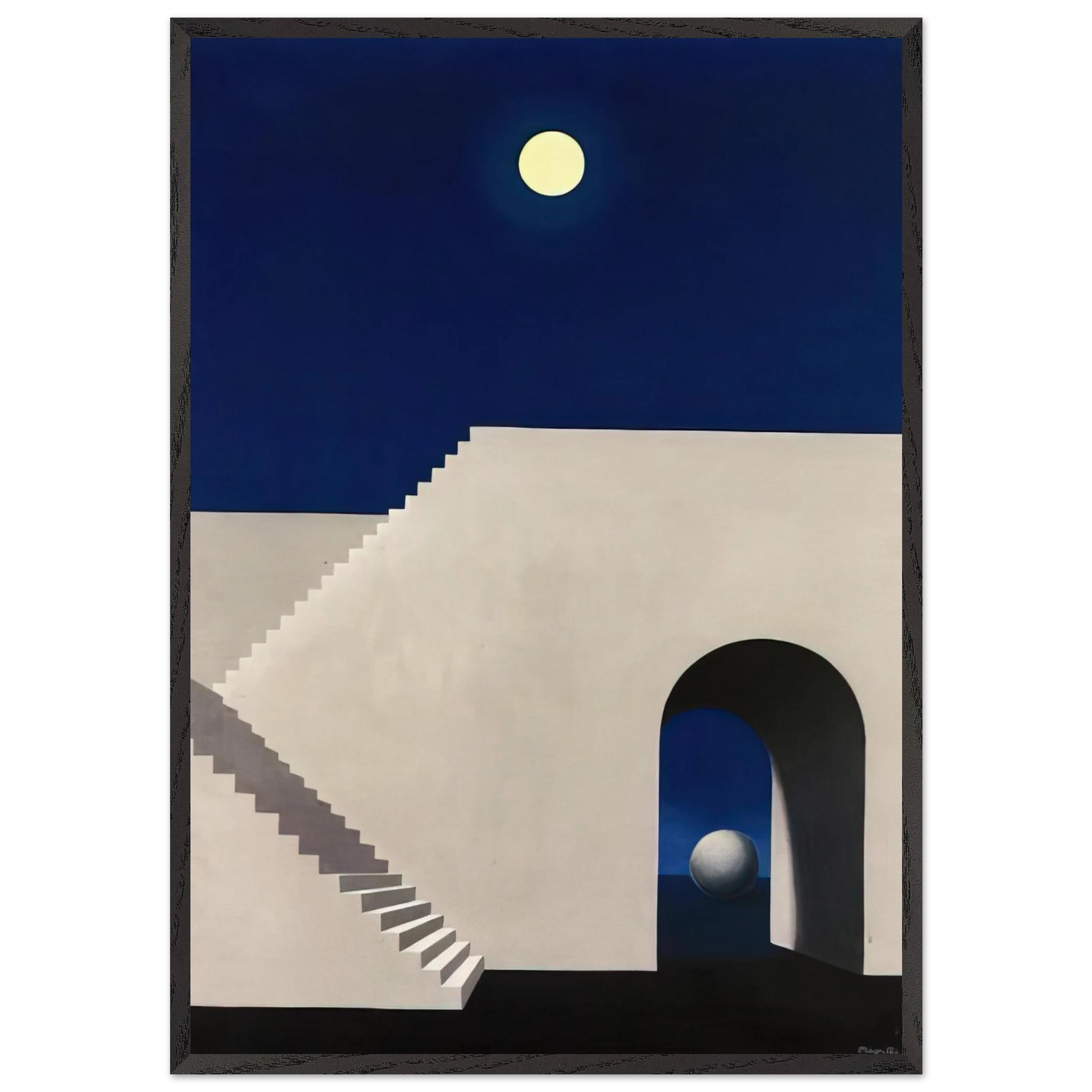 ARCHITECTURE AU CLAIR DE LUNE 1956 - Rene Magritte Framed Art Print – Black Wooden Frame - Default Title - -Framed Art Print