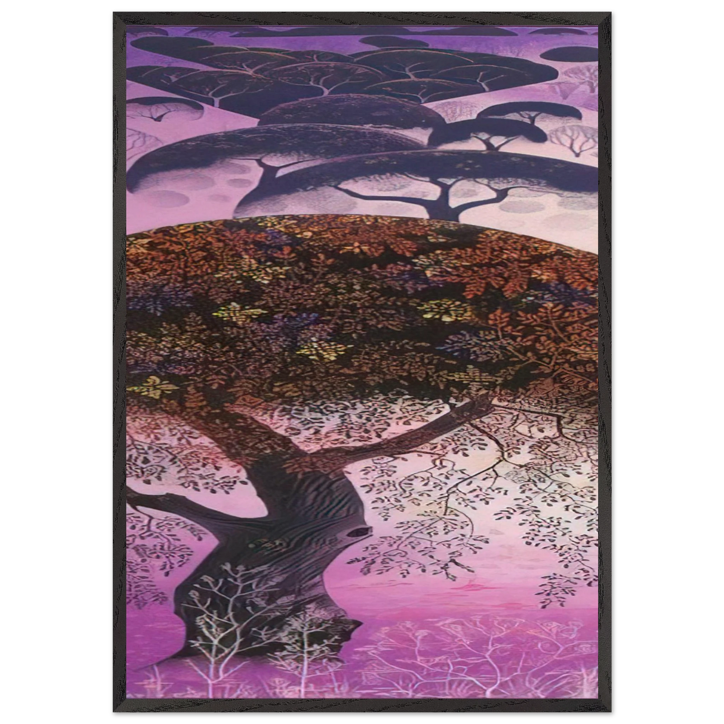 California Tapestry - Eyvind Earle Framed Art Print – Black Wooden Frame - Default Title - -Framed Art Print