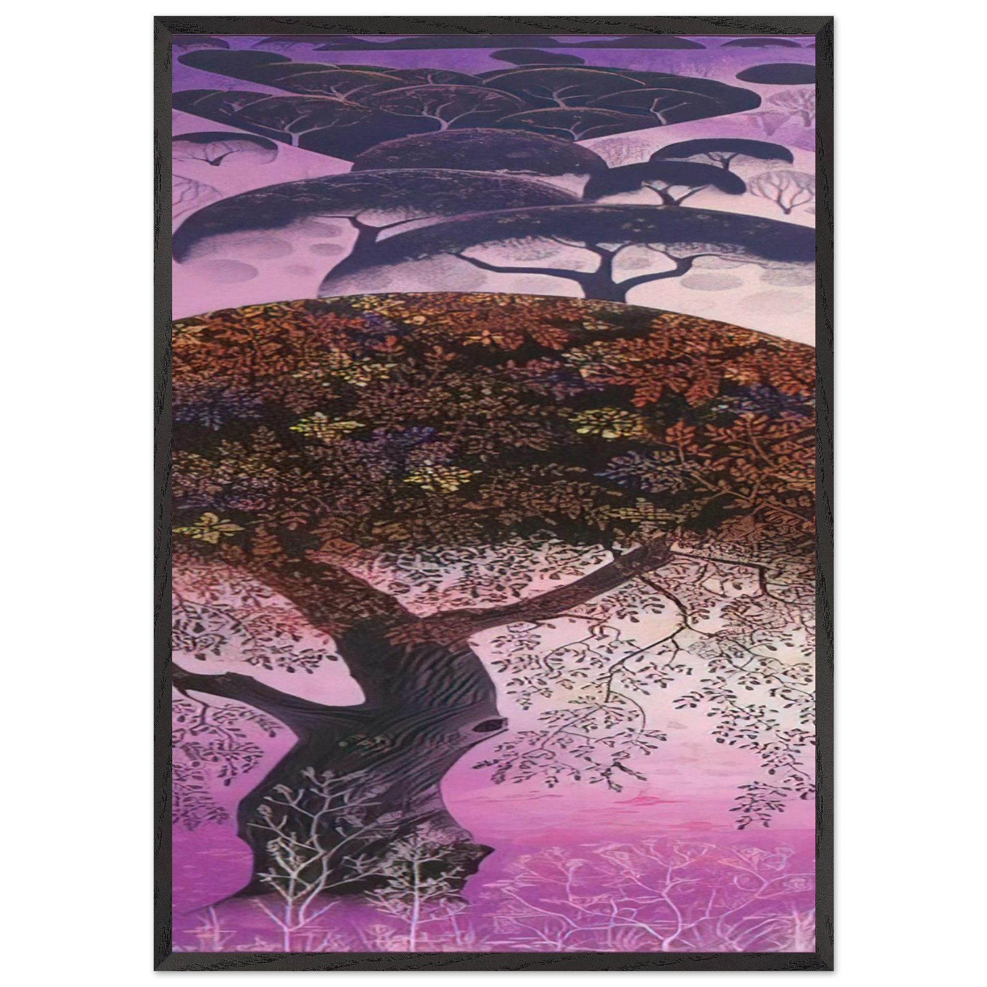 California Tapestry - Eyvind Earle Framed Art Print – Black Wooden Frame - Default Title - -Framed Art Print