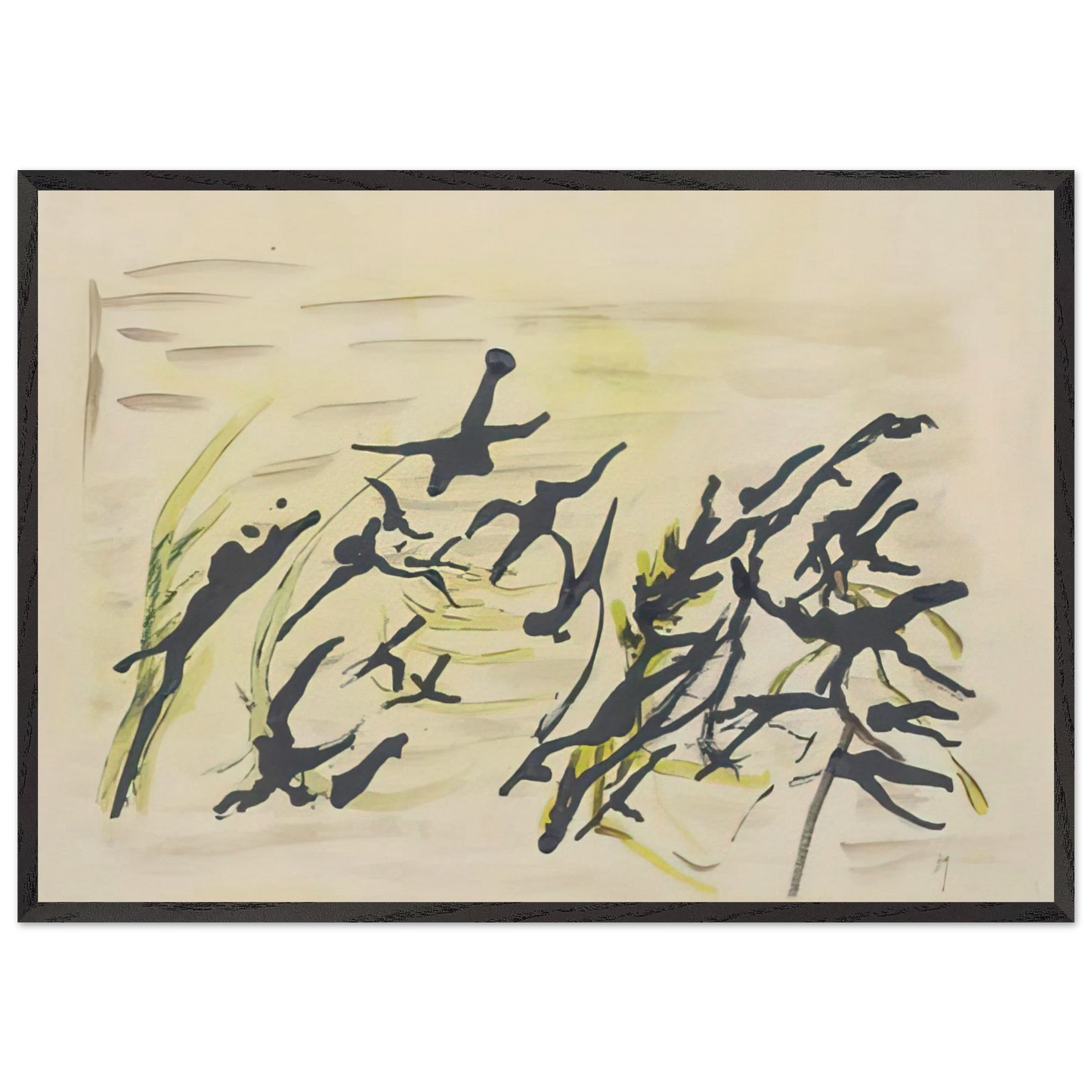 Composition - Surrealism Tachisme - Henri Michaux Framed Art Print – Black Wooden Frame - Default Title - -Framed Art Print
