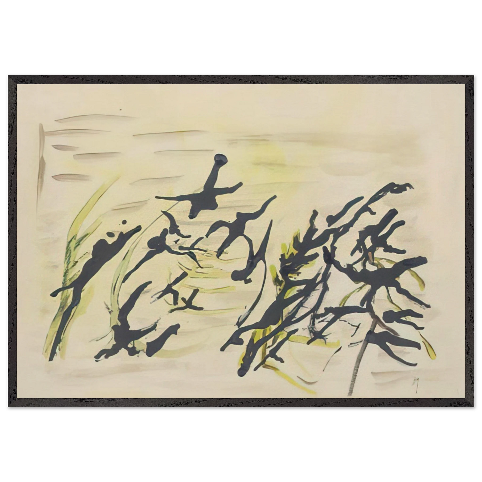 Composition - Surrealism Tachisme - Henri Michaux Framed Art Print – Black Wooden Frame - Default Title - -Framed Art Print