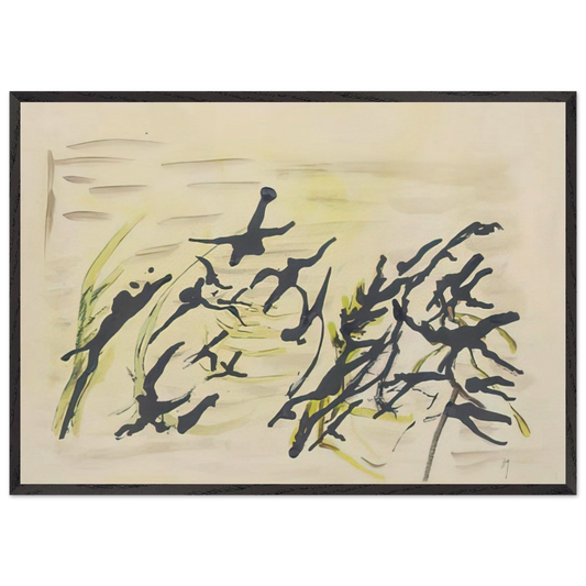Composition - Surrealism Tachisme - Henri Michaux Framed Art Print – Black Wooden Frame - Default Title - -Framed Art Print