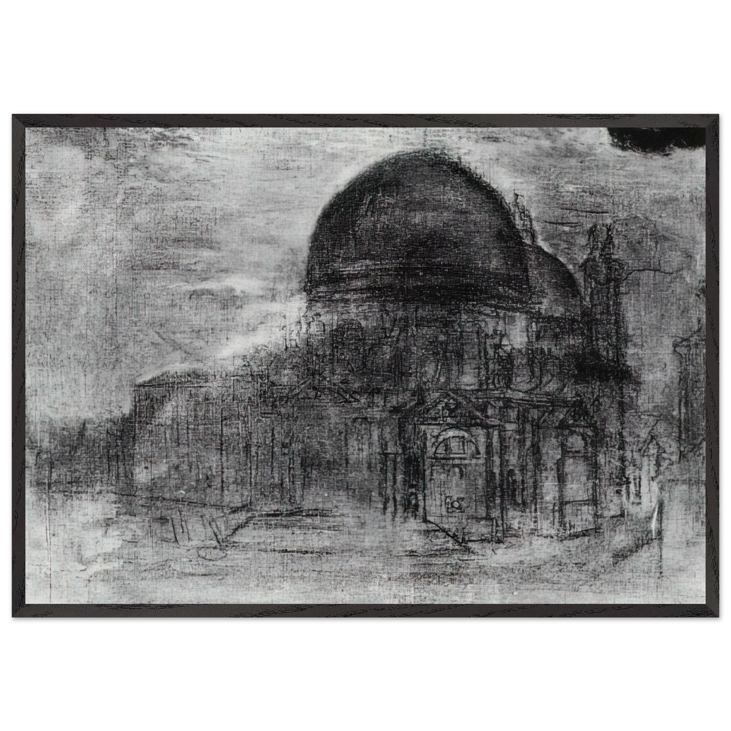 CATHEDRAL UNFINISHED - Salvador Dali Framed Art Print – Black Wooden Frame - Default Title - -Framed Art Print