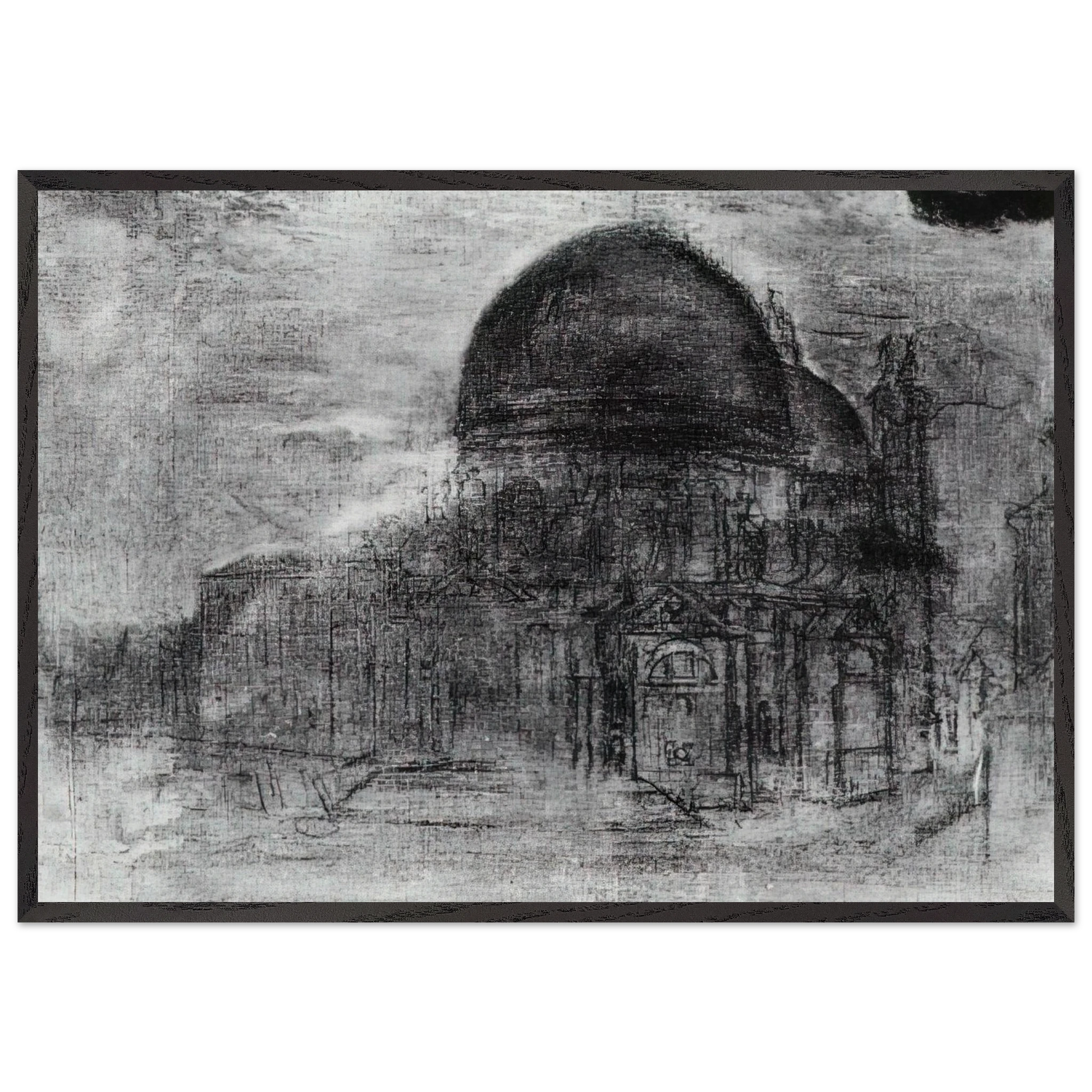 CATHEDRAL UNFINISHED - Salvador Dali Framed Art Print – Black Wooden Frame - Default Title - -Framed Art Print