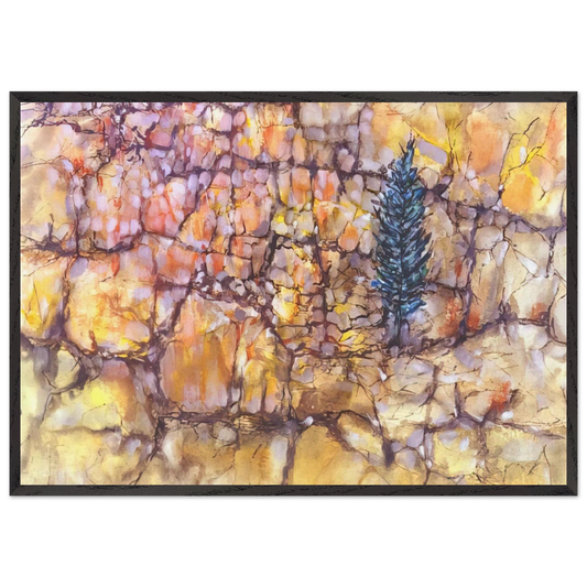 Landscape with Pinetree - 1958 - Jimmy Ernst Framed Art Print – Black Wooden Frame - Default Title - -Framed Art Print