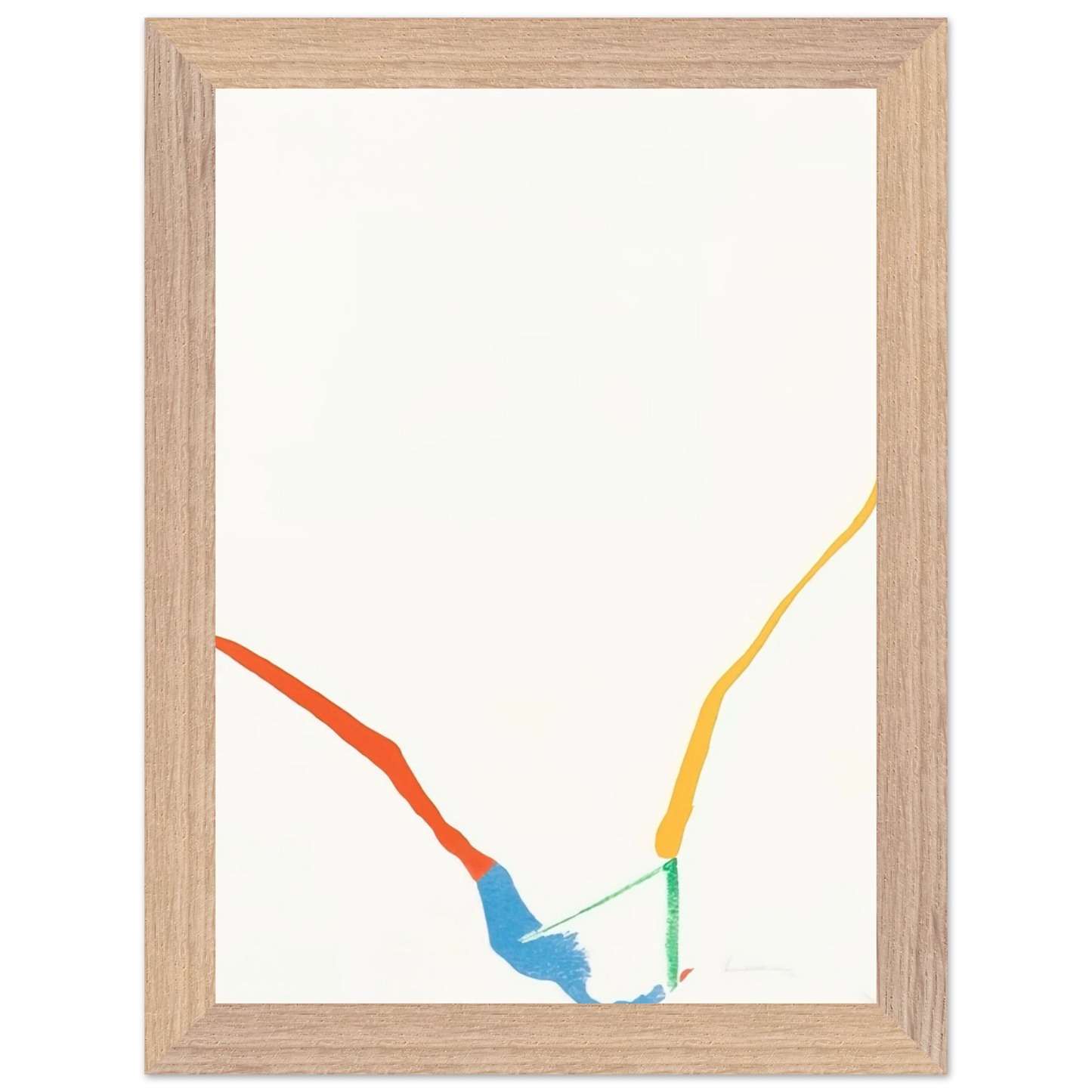 Helen Frankenthaler - What Red Lines Can Do - 1970 Wall art - 60x80 cm / 24x32 inches - Premium Wooden Framed Poster With Fine Art Paper - Wood frame