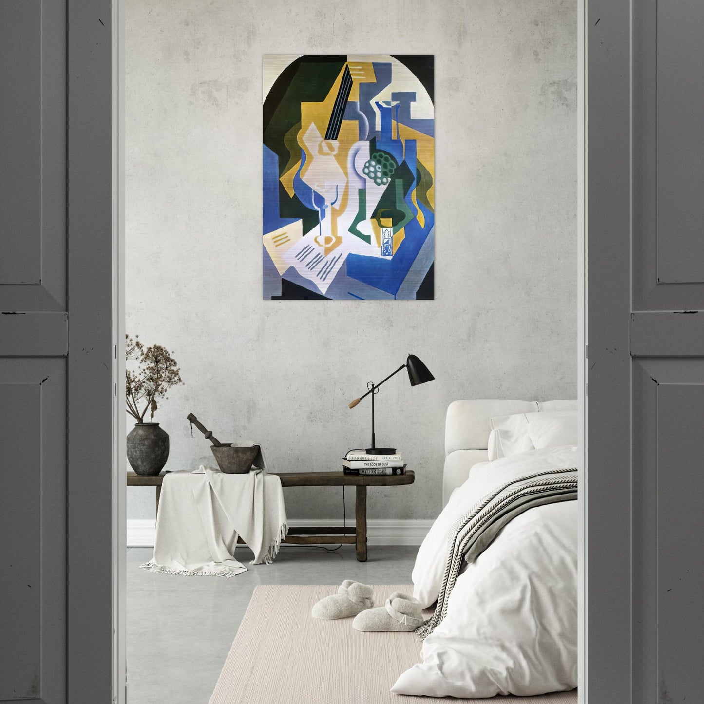 STILL LIFE WITH FRUIT BOWL AND MANDOLIN 1919 - Juan Gris Brushed Aluminum Print - 70x100 cm / 28x40 inches | Juan Gris Aluminum Print | Juan Gris Prints