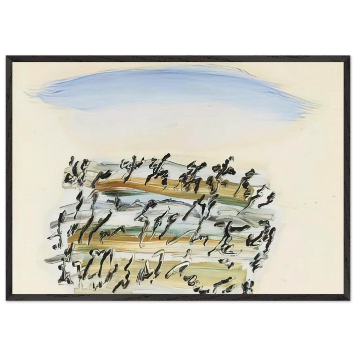UNTITLED 4 N3 - Henri Michaux 70x100 cm / 28x40 inches Framed Art Print – Black Wooden Frame