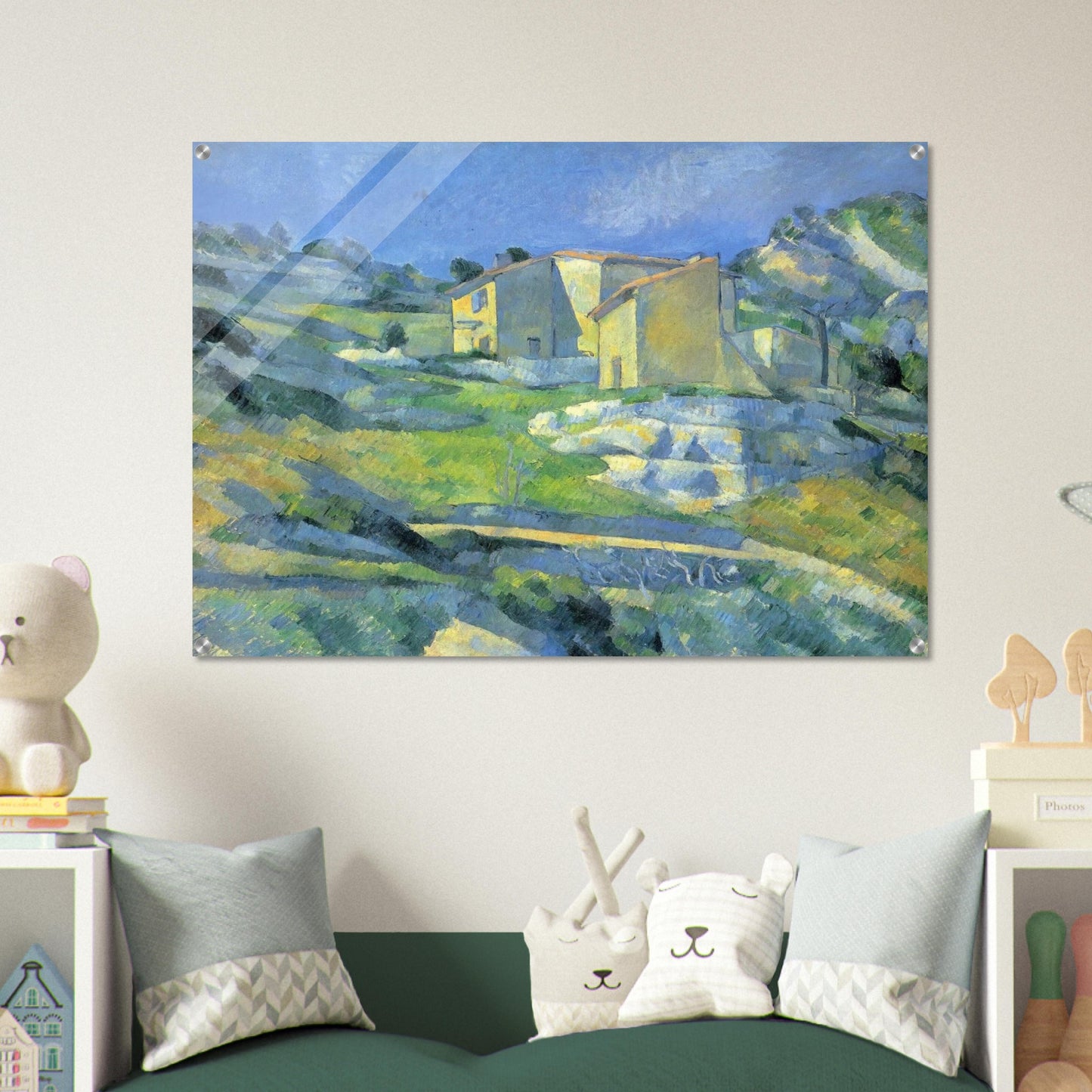 Houses at the L'Estaque - Paul Cézanne Acrylic Print - 70x100 cm / 28x40″ inches | Paul Cézanne Wall Art | Paul Cézanne Prints