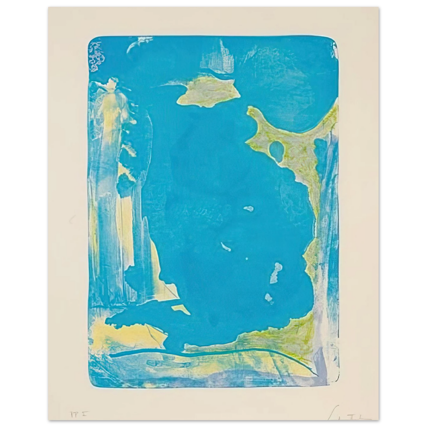 Helen Frankenthaler - Reflections IV - 1995 Wall art - 27x35 cm / 11x14 Inches - Premium Wooden Framed Poster With Fine Art Paper - Wood frame