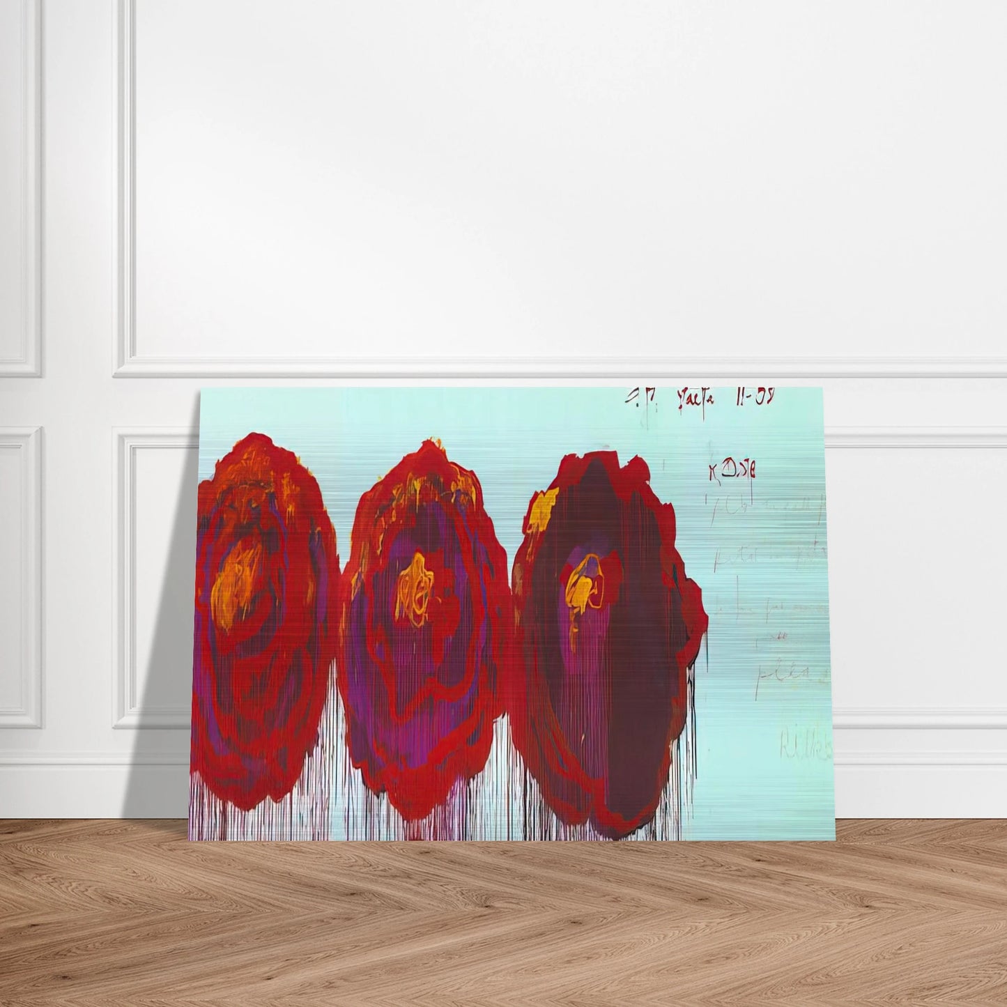 The Rose  IV  - Cy Twombly Brushed Aluminum Print - 70x100 cm / 28x40 inches | Cy Twombly Aluminum Print | Cy Twombly Prints