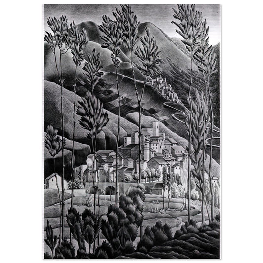 ALFEDENA ABRUZZI - MC Escher Brushed Aluminum Print - 70x100 cm / 28x40 inches | MC Escher Aluminum Print | MC Escher Prints