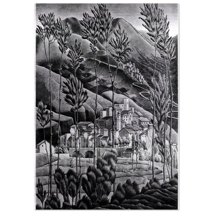 ALFEDENA ABRUZZI - MC Escher Brushed Aluminum Print - 70x100 cm / 28x40 inches | MC Escher Aluminum Print | MC Escher Prints