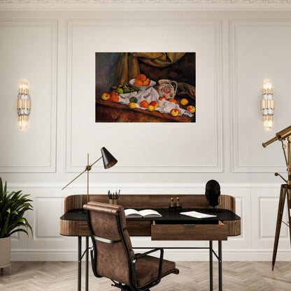 Fruit Bowl, Pitcher and Fruit - Paul Cézanne Brushed Aluminum Print - 70x100 cm / 28x40 inches | Paul Cézanne Aluminum Print | Paul Cézanne Prints