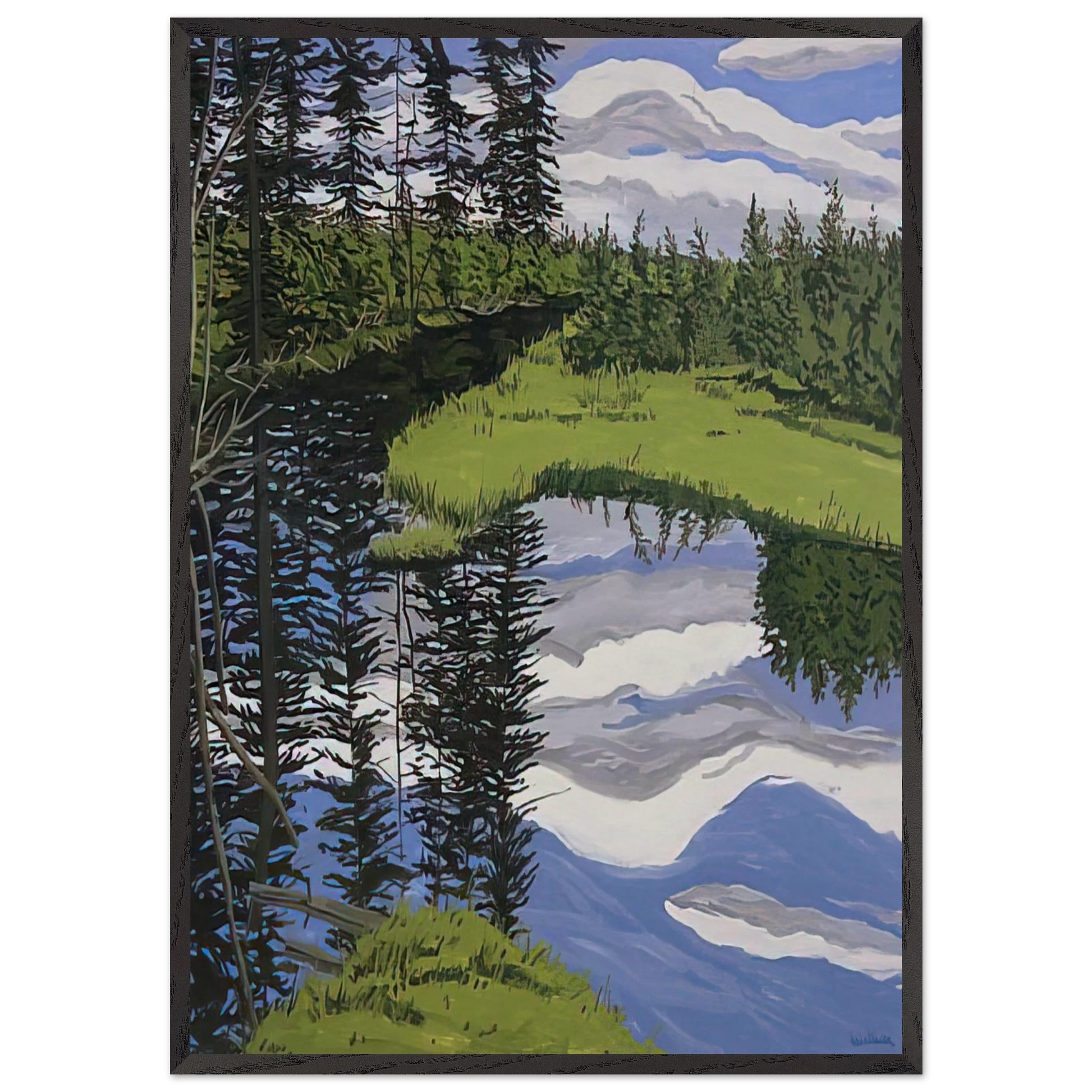 Illusory Flowage - 1996 - Neil Welliver Framed Art Print – Black Wooden Frame - Default Title - -Framed Art Print