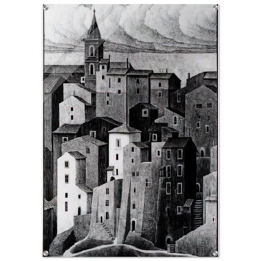 GENAZZANO ABRUZZI NOVEMBER 1929 1929 - MC Escher Acrylic Print - 70x100 cm / 28x40″ inches | Maurits Cornelis Escher Prints