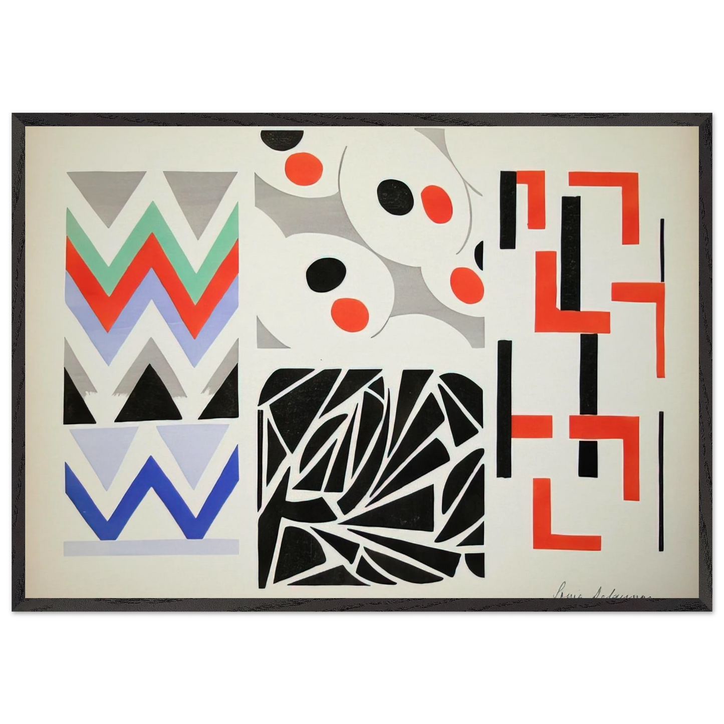 Wall artHER PAINTINGS HER OBJECTS - Sonia Delaunay Framed Art Print – Black Wooden Frame - Default Title - -Framed Art Print