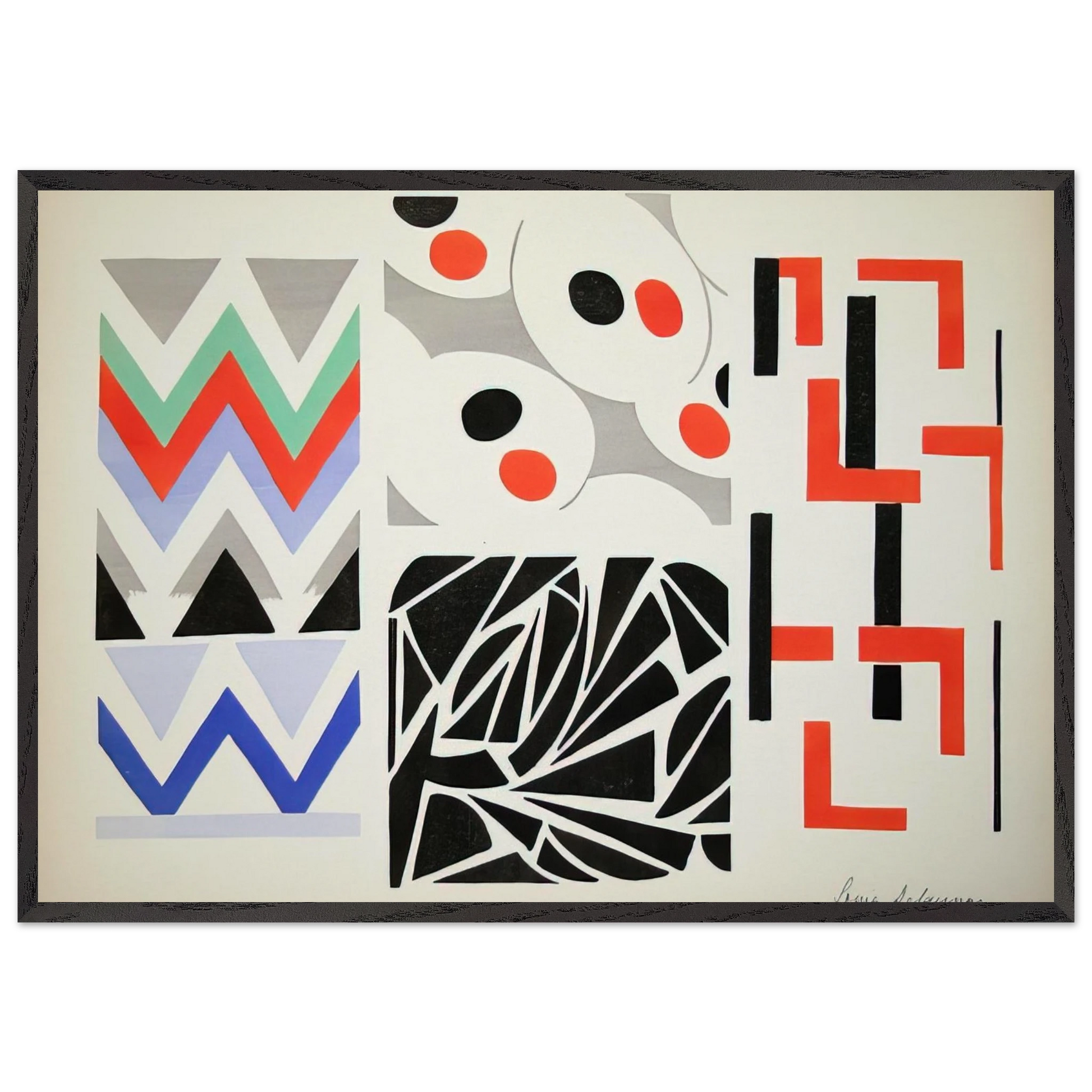 Wall artHER PAINTINGS HER OBJECTS - Sonia Delaunay Framed Art Print – Black Wooden Frame - Default Title - -Framed Art Print